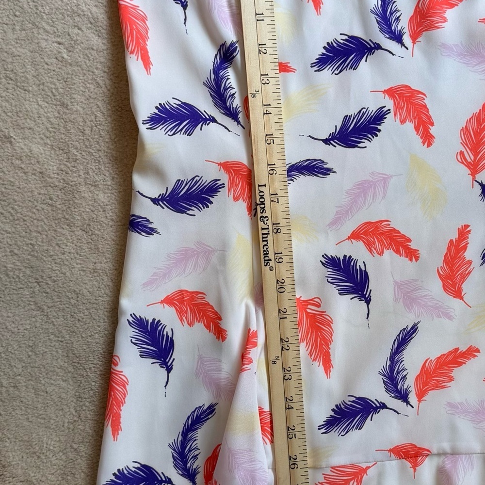 NWOT CeCe Delaney Sleeveless Flounce Hem Feather Print Dress Women's Size 6 - Picture 12 of 12